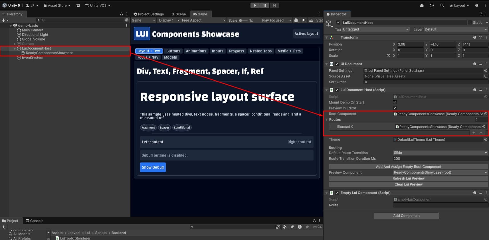 Layout example